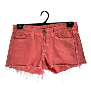 J Brand Shorts Women 26 Coral Distressed Cotton Denim Cut Off Jean Shorts